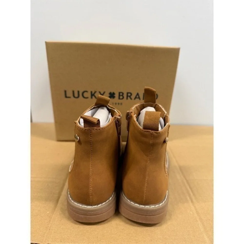 Lucky‎ Brand Lina Girls Chelsea Boots Cognac Brown Ankle Booties Size 3